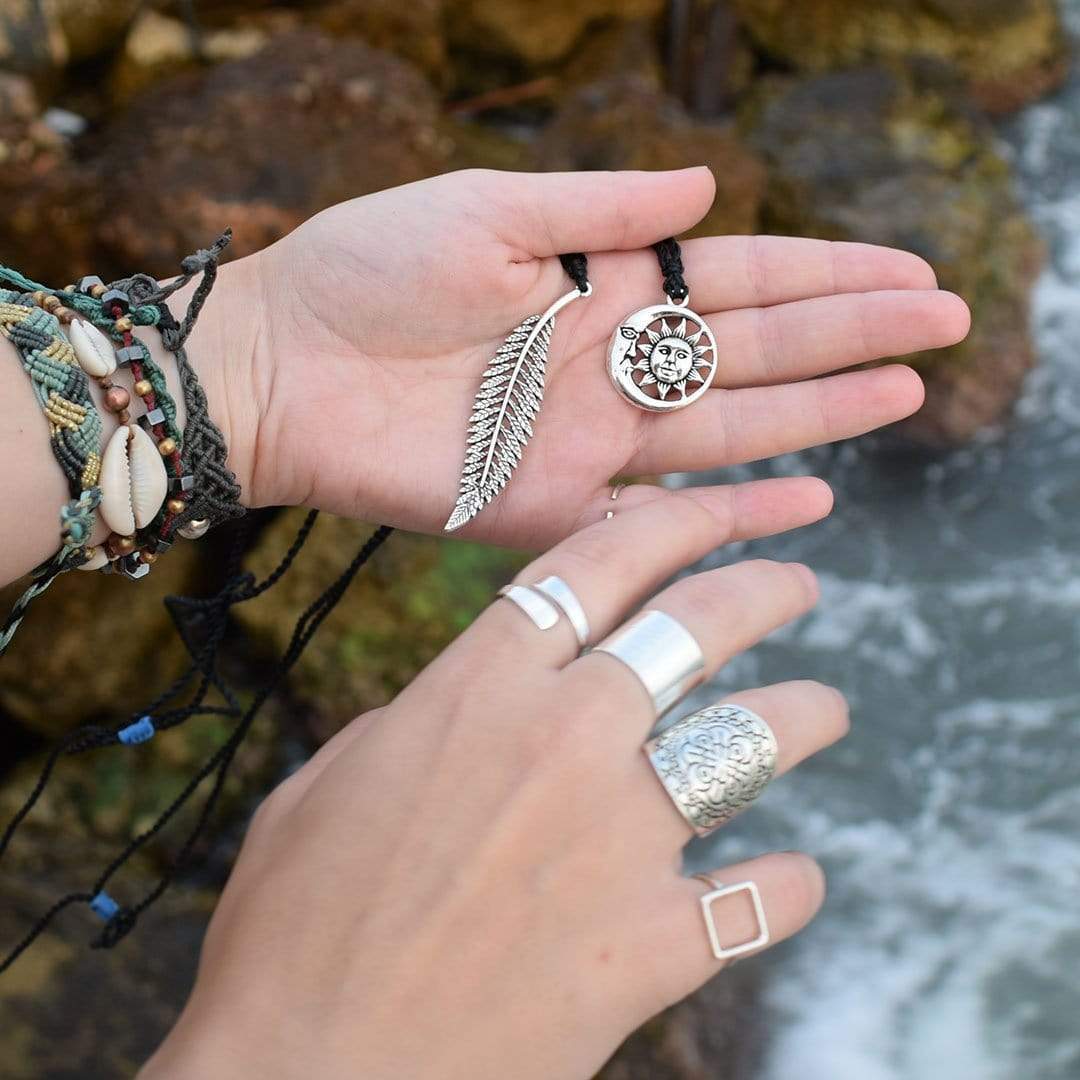 ethnic necklace Moon and Sun Necklace