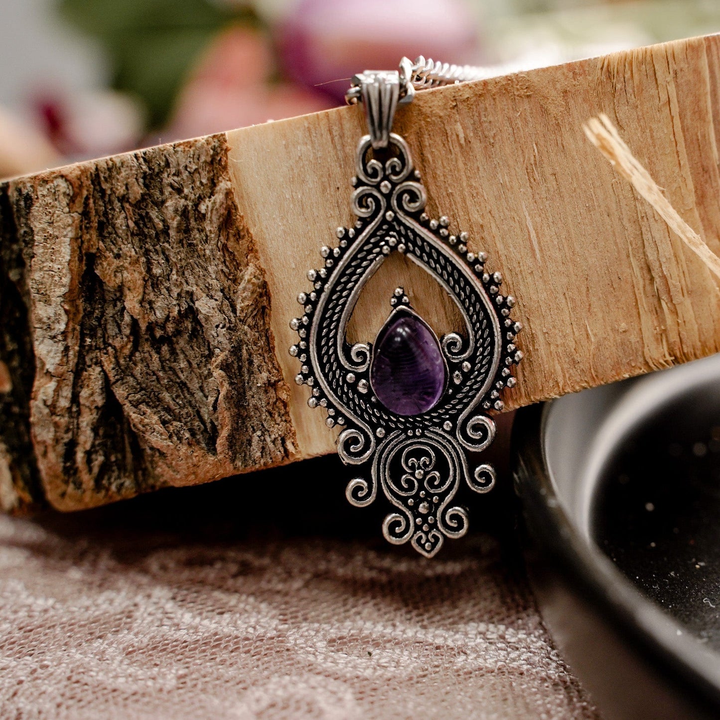 Amethyst Tear Necklace