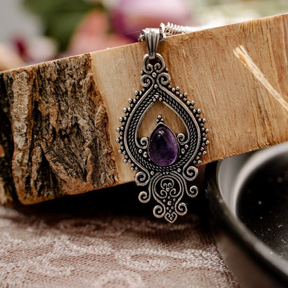 Amethyst Tear Necklace