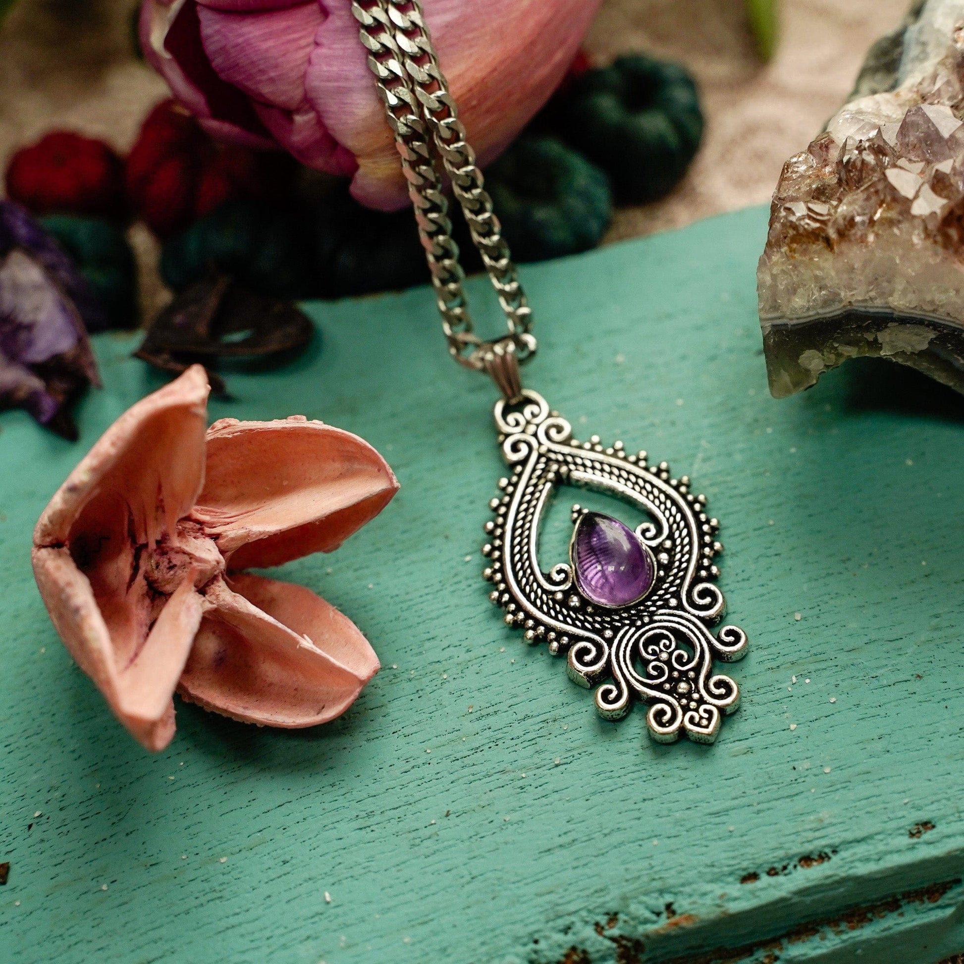 Amethyst Tear Necklace