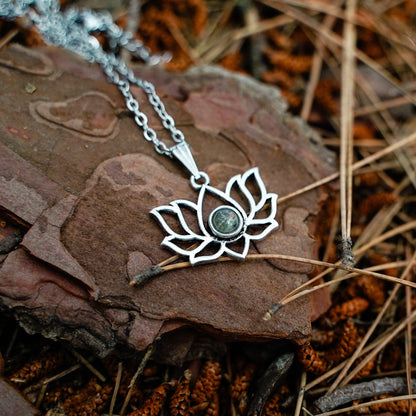 Labradorite Spiritual Lotus Necklace