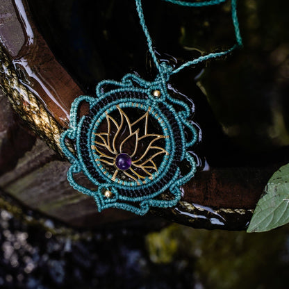Necklaces Amethyst Lotus Necklace