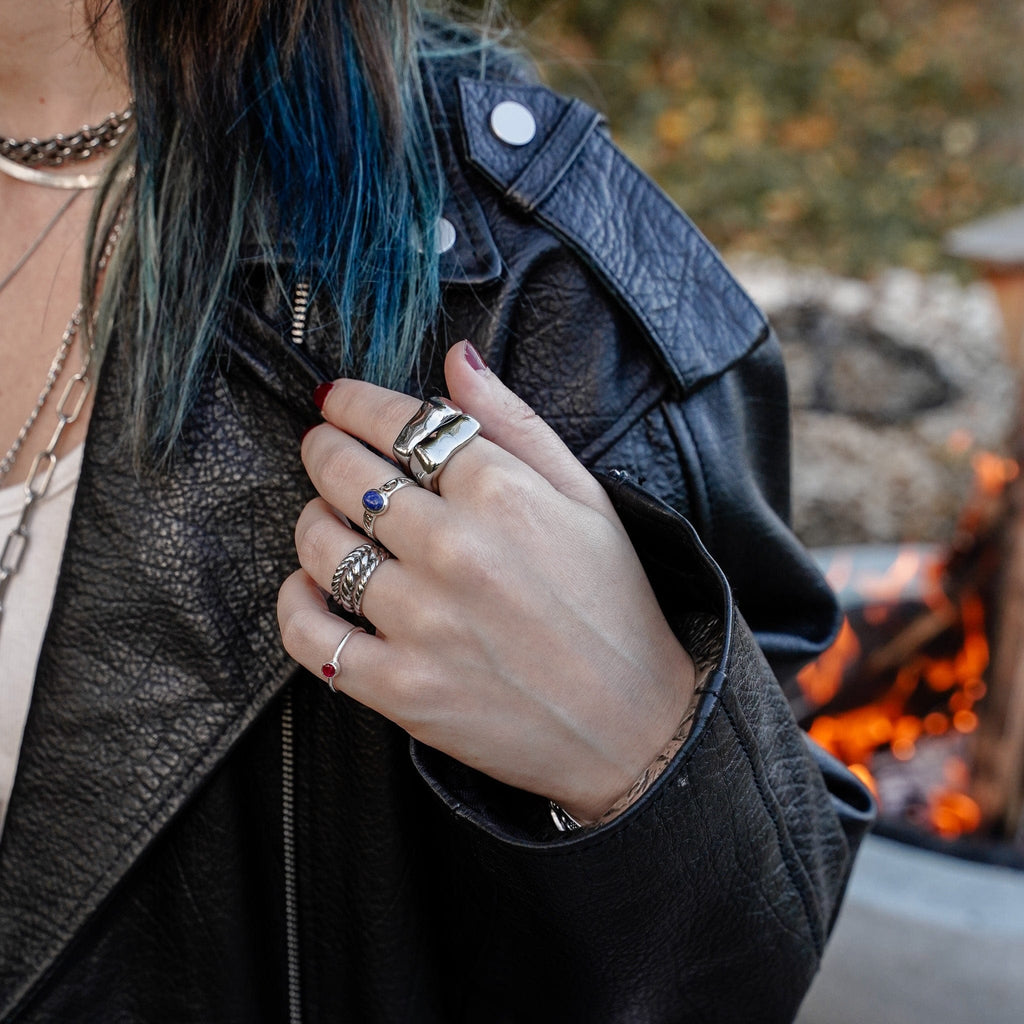 Rings Carved In Blue Ring